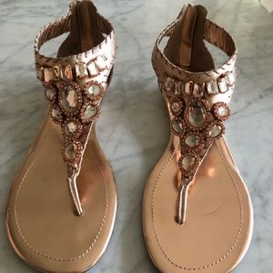 Rose Gold Enzo Angiolini Rhinestone Sandals